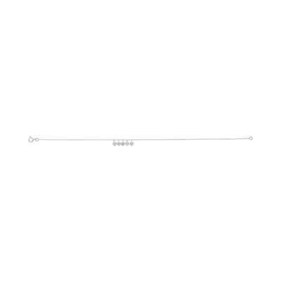 Chaîne de cheville en argent rhodié