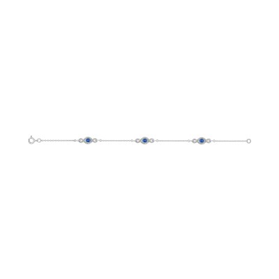 Bracelet en argent rhodié et oxyde de zirconium