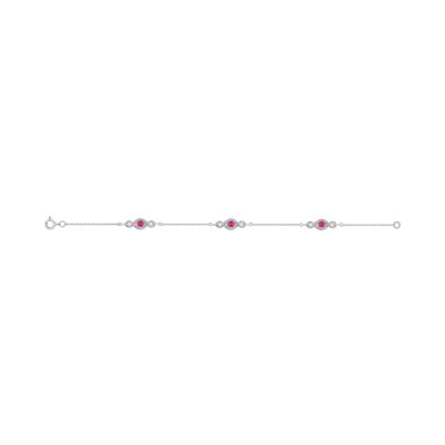 Bracelet en argent rhodié et oxyde de zirconium