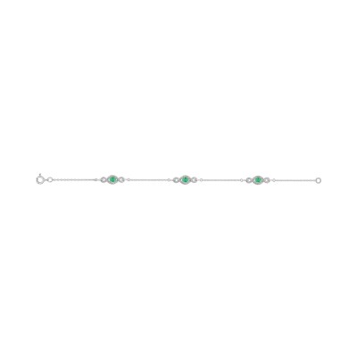 Bracelet en argent rhodié et oxyde de zirconium
