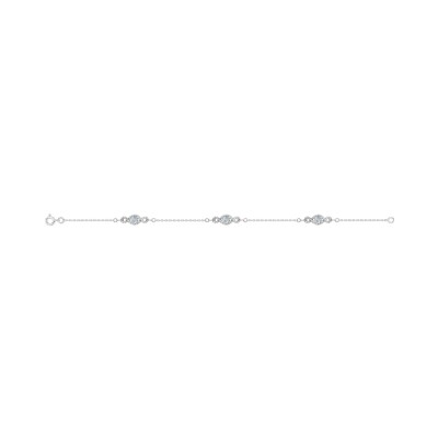 Bracelet en argent rhodié et oxyde de zirconium