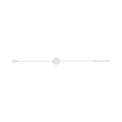Bracelet à graver en argent rhodié, taille 16+3cm