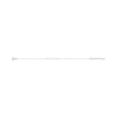 Bracelet à graver en argent rhodié, taille 16+3cm