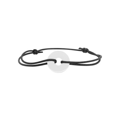 Bracelet corde en argent rhodié