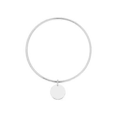 Bracelet Jonc en argent rhodié