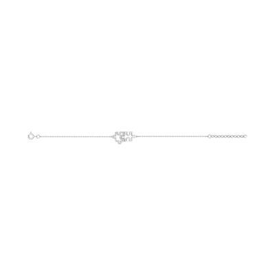 Bracelet en argent rhodié et oxyde de zirconium