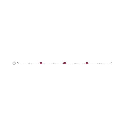 Bracelet en argent rhodié et oxyde de zirconium