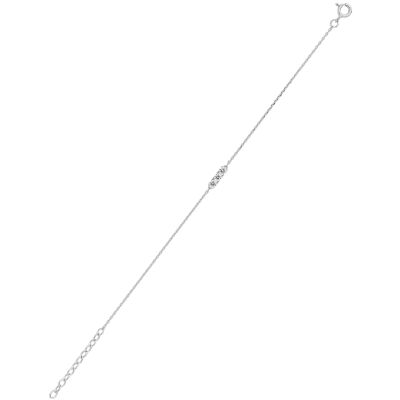 Bracelet en argent rhodié et oxyde de zirconium