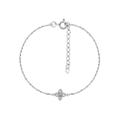 Bracelet en argent rhodié et oxyde de zirconium