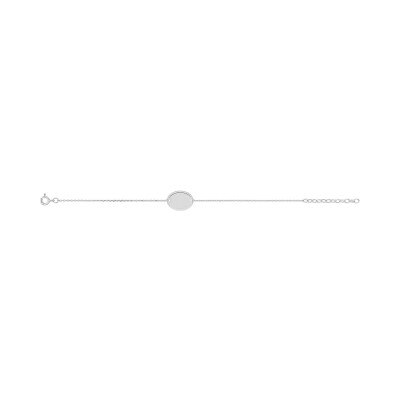 Bracelet à graver en argent rhodié, taille 16+3cm