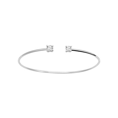 Bracelet Jonc en argent rhodié