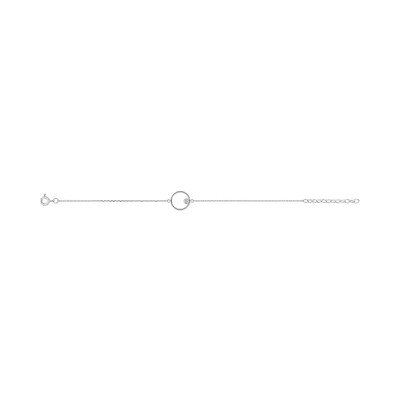 Bracelet en argent rhodié et oxyde de zirconium