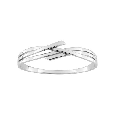 Bracelet Jonc en argent rhodié
