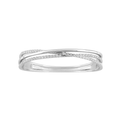 Bracelet Jonc en argent rhodié