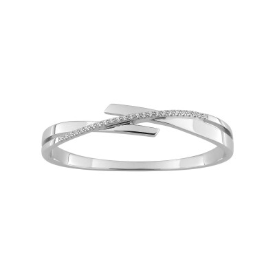 Bracelet Jonc en argent rhodié