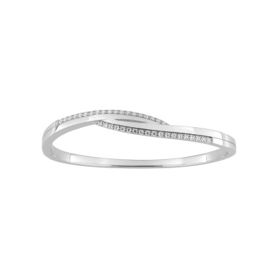 Bracelet Jonc en argent rhodié