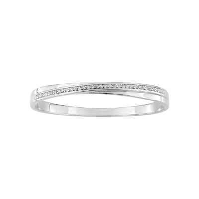 Bracelet Jonc en argent rhodié