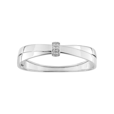 Bracelet Jonc en argent rhodié
