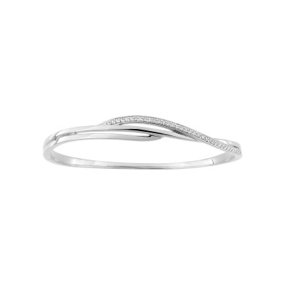 Bracelet Jonc en argent rhodié