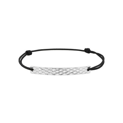 Bracelet corde en argent rhodié