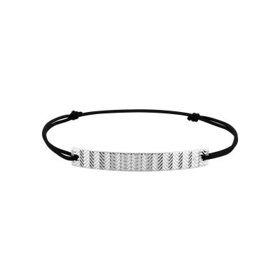 Bracelet corde en argent rhodié