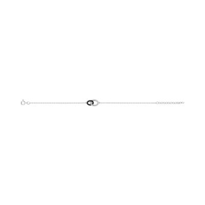 Bracelet en argent rhodié et oxyde de zirconium