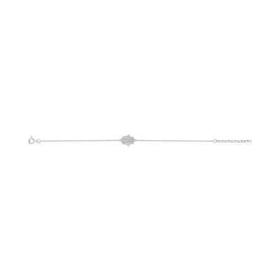 Bracelet en argent rhodié et oxyde de zirconium