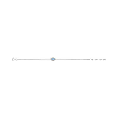 Bracelet en argent rhodié et oxyde de zirconium