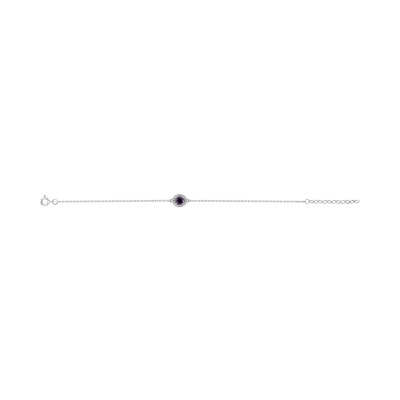 Bracelet en argent rhodié et oxyde de zirconium