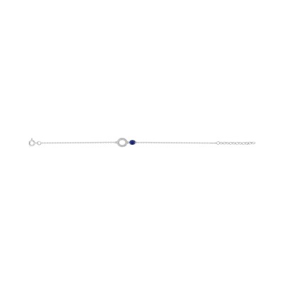 Bracelet en argent rhodié et oxyde de zirconium