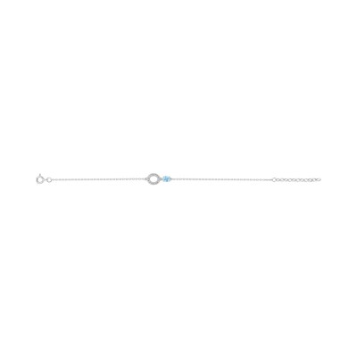 Bracelet en argent rhodié et oxyde de zirconium
