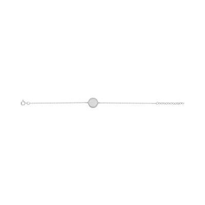 Bracelet en argent rhodié et oxyde de zirconium