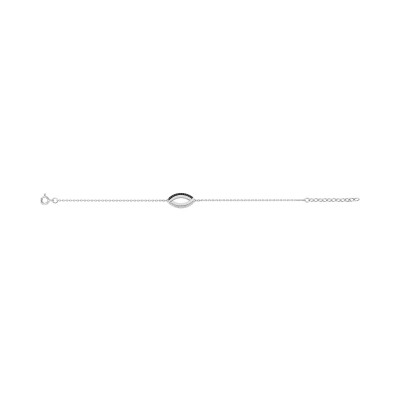 Bracelet en argent rhodié et oxyde de zirconium