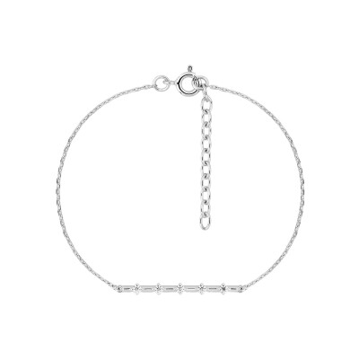 Bracelet en argent rhodié et oxyde de zirconium