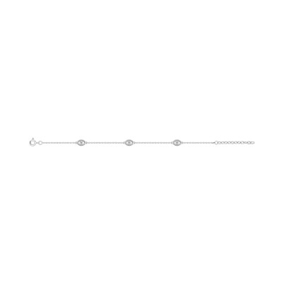 Bracelet en argent rhodié et oxyde de zirconium
