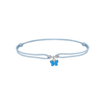 Bracelet corde en argent rhodié