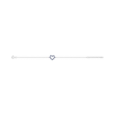 Bracelet en argent rhodié et oxyde de zirconium