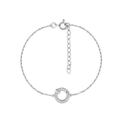 Bracelet en argent rhodié et oxyde de zirconium
