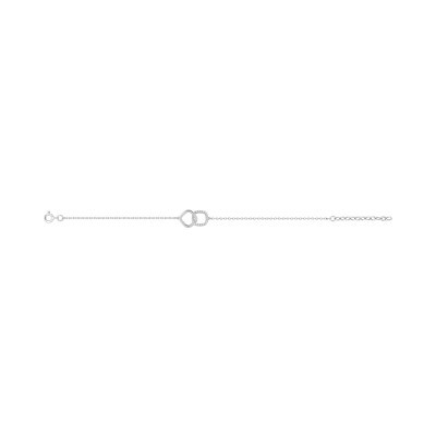 Bracelet en argent rhodié et oxyde de zirconium
