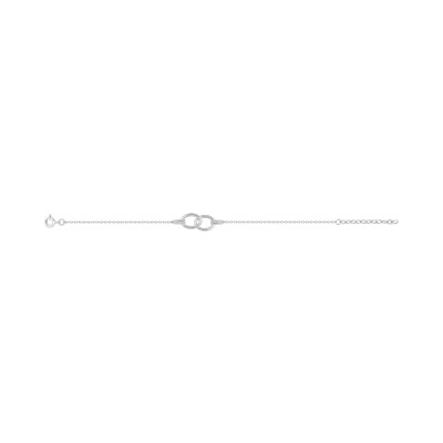 Bracelet en argent rhodié et oxyde de zirconium