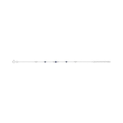Bracelet en argent rhodié et oxyde de zirconium
