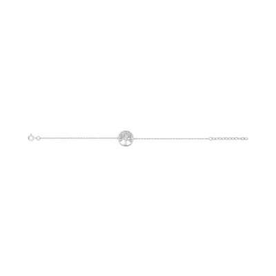 Bracelet en argent rhodié et oxyde de zirconium