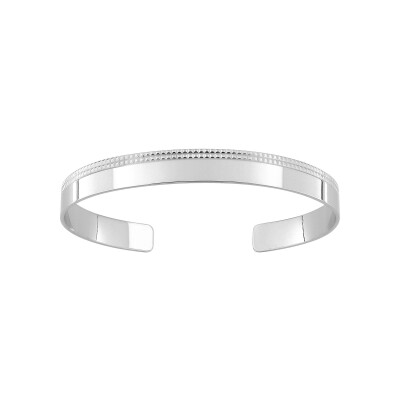 Bracelet jonc en argent rhodié