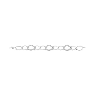 Bracelet en argent rhodié et oxyde de zirconium