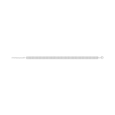 Bracelet en argent rhodié et oxyde de zirconium