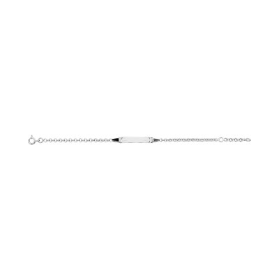 Gourmette bébé en argent rhodié, taille 15cm