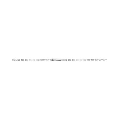 Gourmette maille marine en argent rhodié