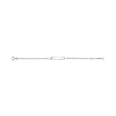 Gourmette bébé en argent rhodié, taille 15cm