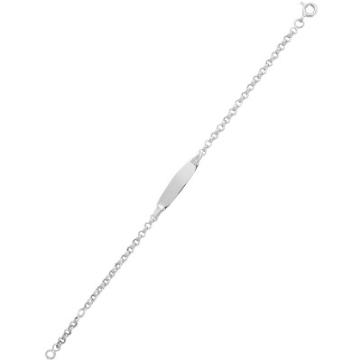 Gourmette bébé en argent rhodié