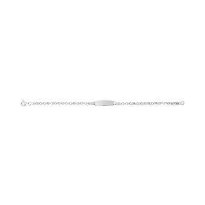 Gourmette bébé en argent rhodié, taille 15cm